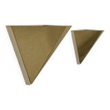 Paire d’appliques vintage géométriques, Laiton, France 1970