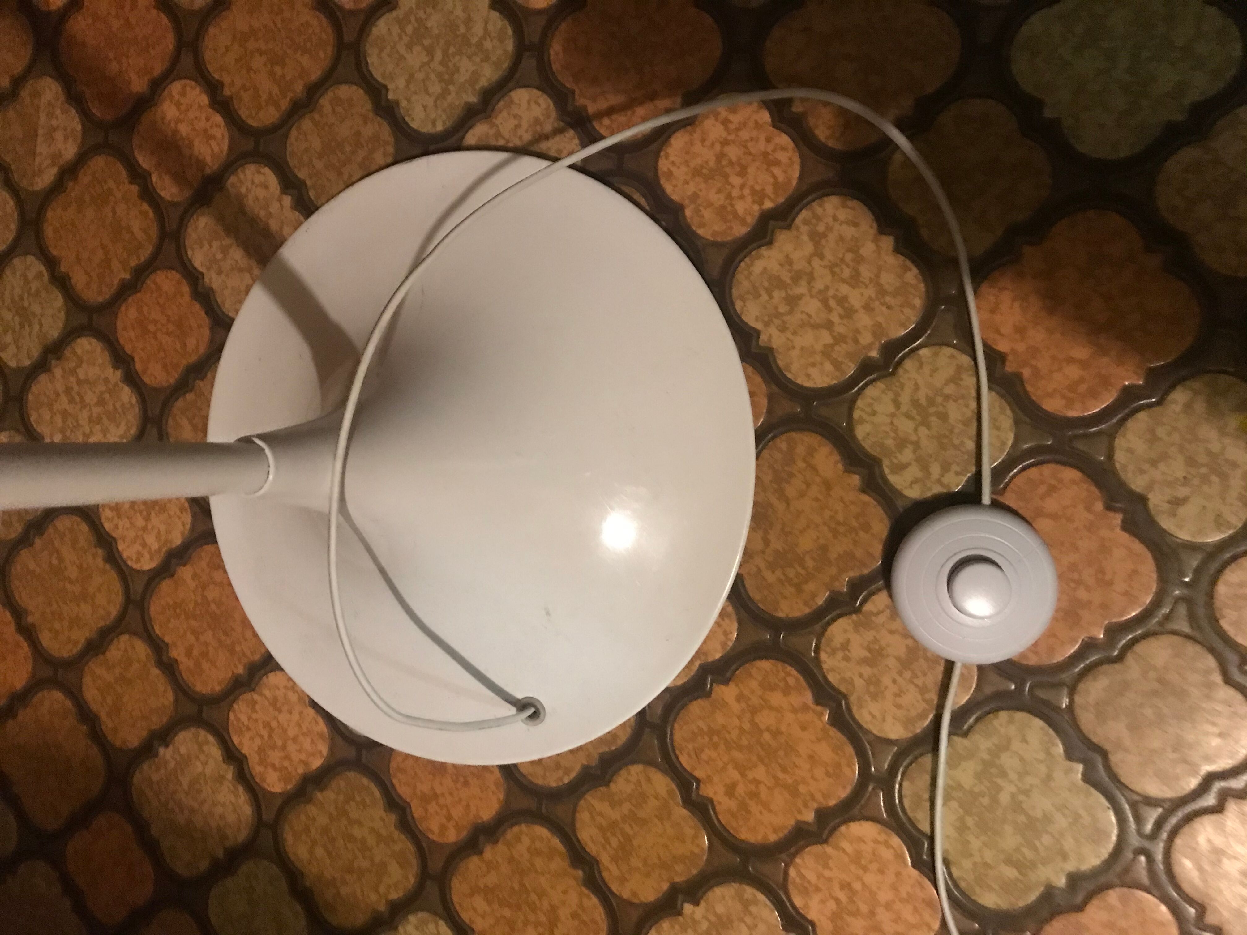 Vintage 70s orange and white lamp