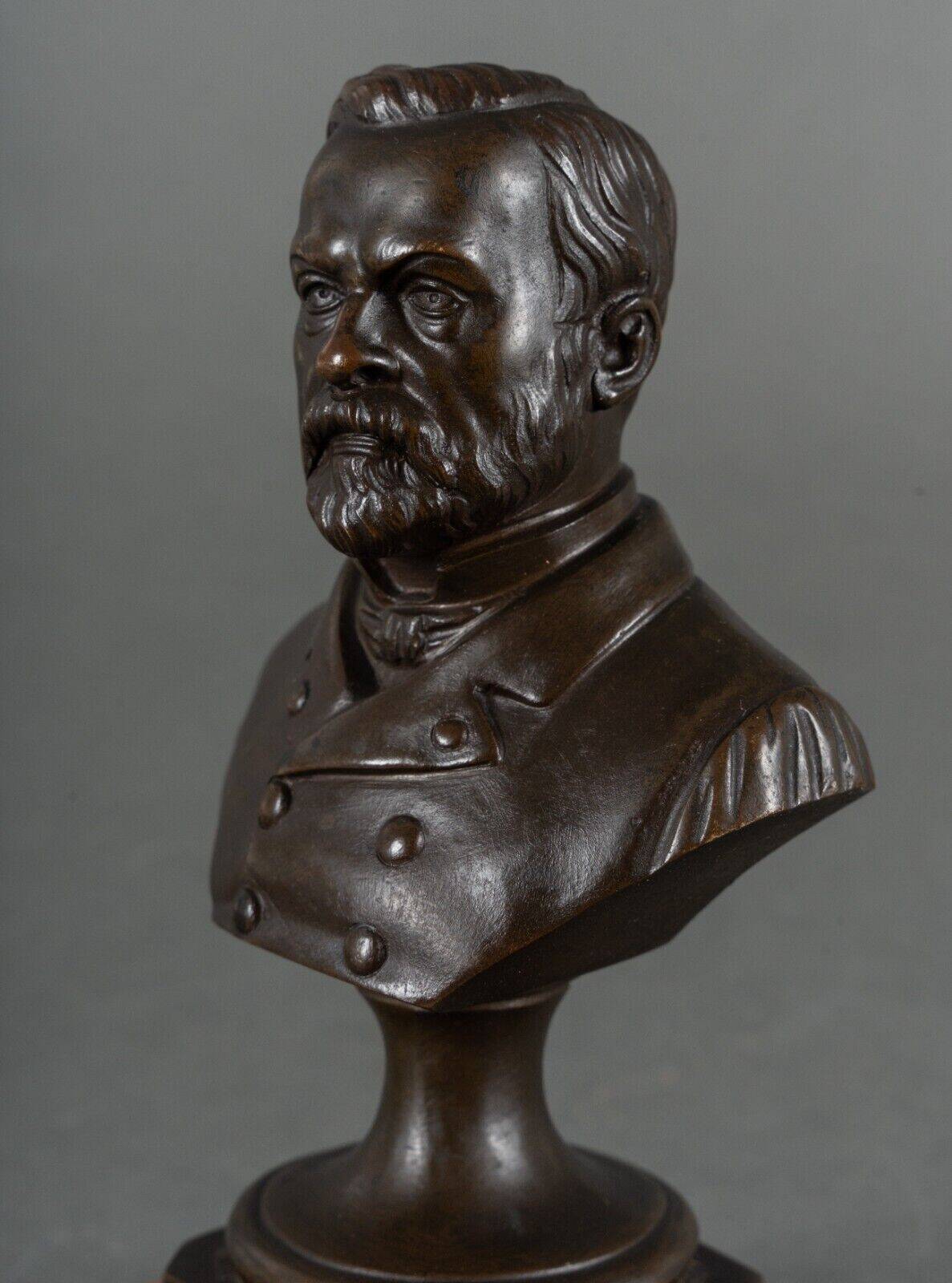 Bronze bust of Pasteur 19th century with chocolate patina on marble base
