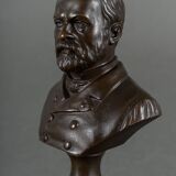Bronze bust of Pasteur 19th century with chocolate patina on marble base