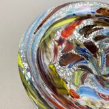 Bol en verre de Murano argent Flakes Shell Ashtray by Dino Martens Italie Années 1960