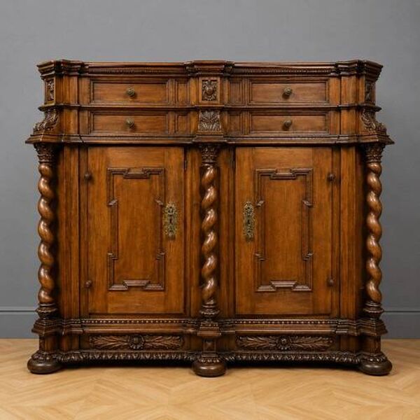 Buffet d’appui Alsacien en bois massif teinté, datant du XVIIe