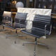 Vintage Leather Swivel Armchairs Ea108 by Charles and Ray Eames for Vitra