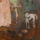 Italian painting, Family of Acrobats, dated 1981