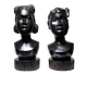 Couple of Malagasy busts in dark exotic wood, carved, craftsmanship from the 1940s to 1970s.