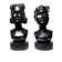 Couple of Malagasy busts in dark exotic wood, carved, craftsmanship from the 1940s to 1970s.
