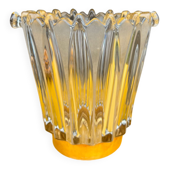 1950s glass and gold vase