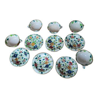 5 vintage italian faience tea cups