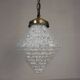 Art Deco pendant lamp with a hexagonal stepped glass shade, 1930s