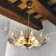 Chandelier '"sun" by Oscar Torlasco for Stilkronen cut glass triedri, Italy, 1970