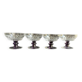 4 Cups in colored cut crystal – Val Saint Lambert