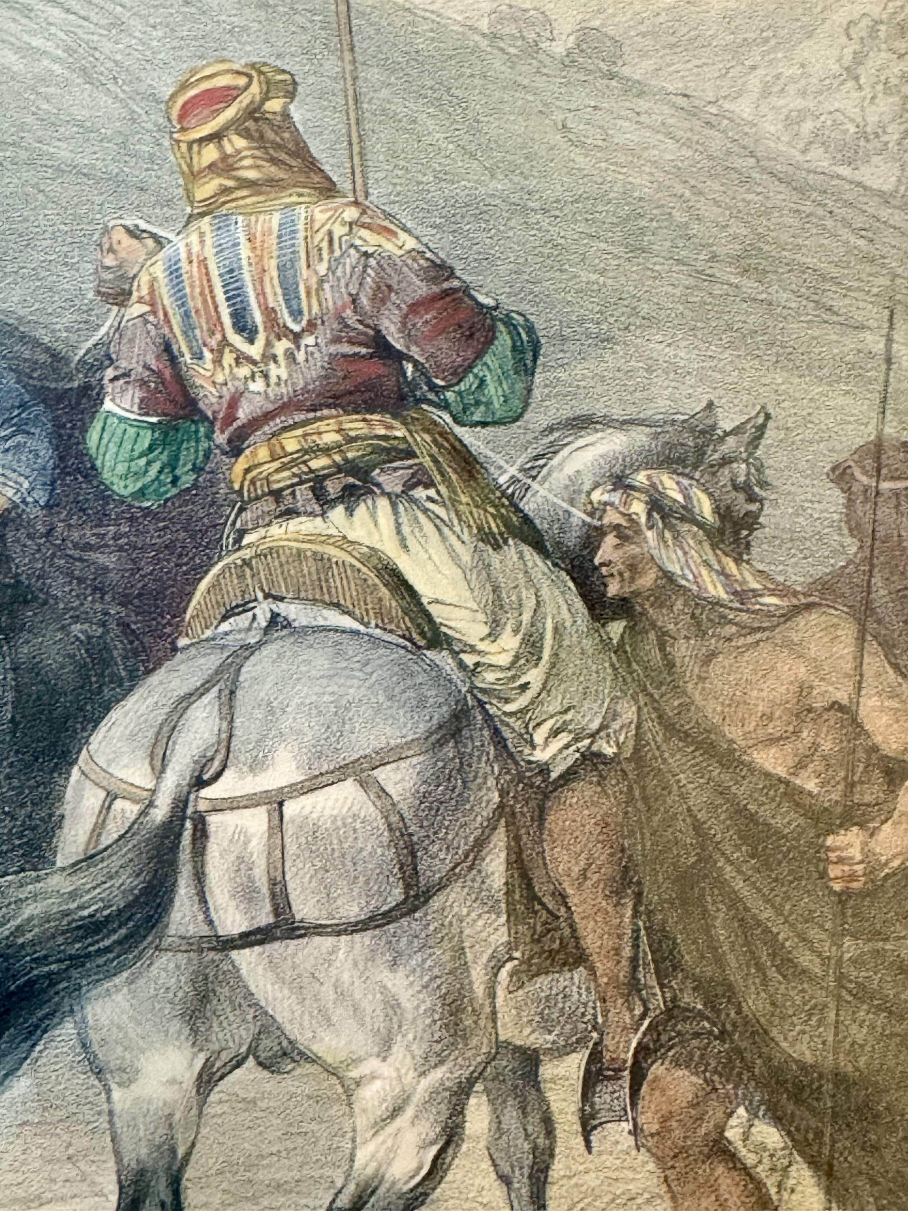 Old orientalist painting, Sebastia, after David Roberts 20th century