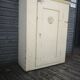 Vintage wooden pantry, old kitchen furniture