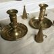 Pair of antique copper candle holders