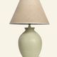 Ceramic lamp base turned in sand colour, organic shape.