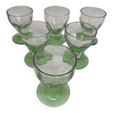 Series of 6 uraline digestive glasses