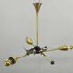 Italian Stilnovo Style Brass Sputnik Chandelier, 1970s