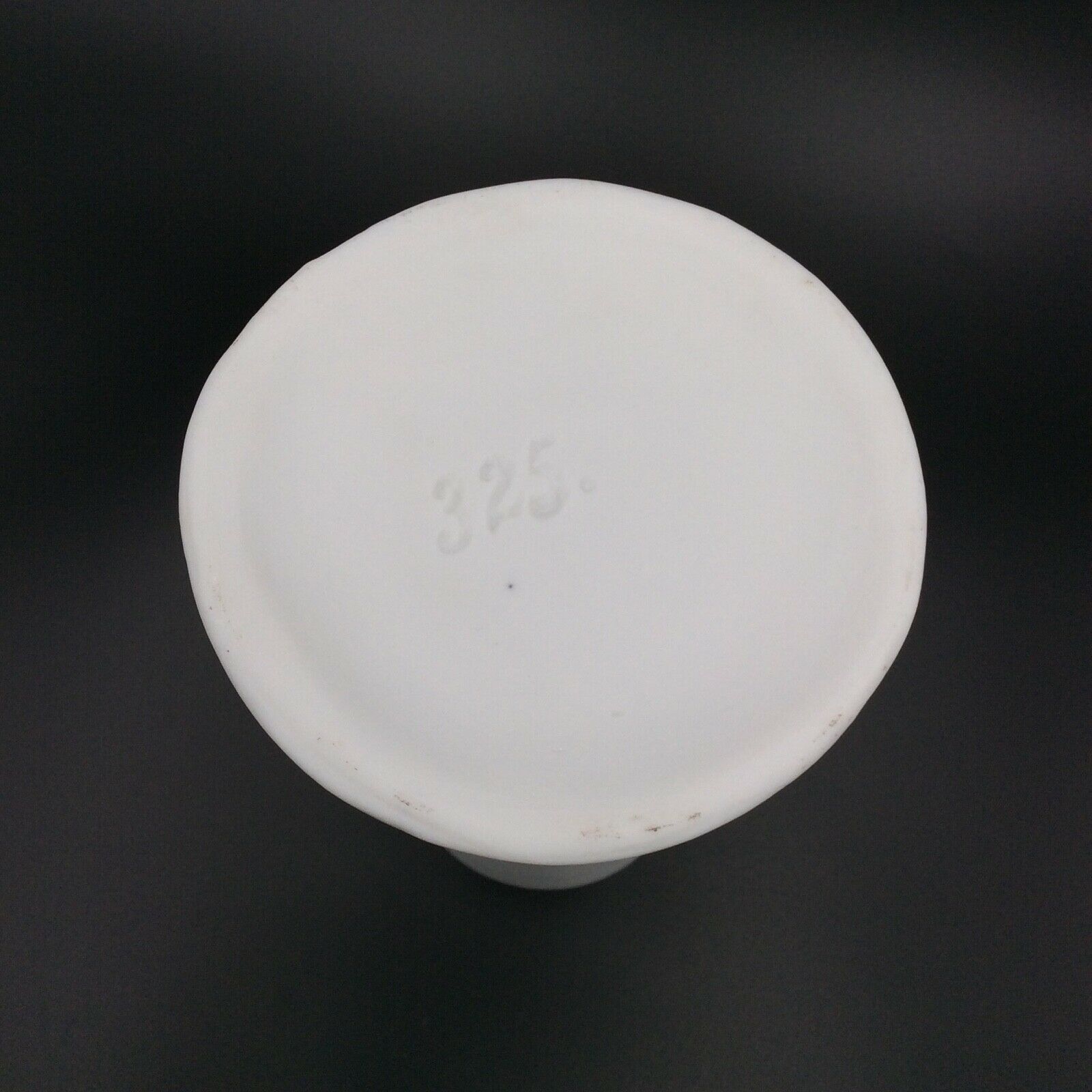 Vase in biscuit white slurry poppy flower art nouveau