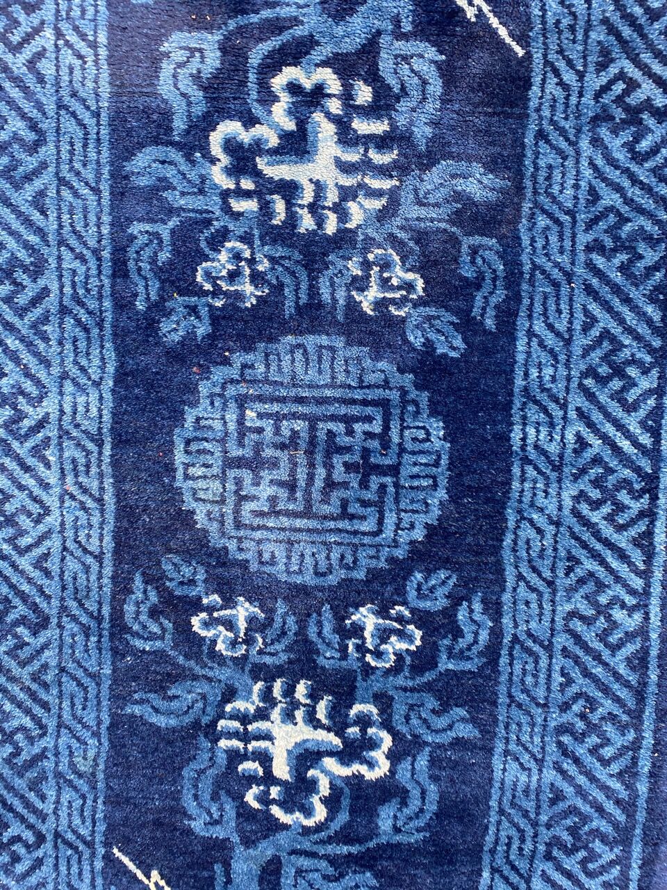 Small handmade old Chinese carpet 70x131 cm