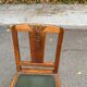 Art Deco chair in solid oak wood and green leather