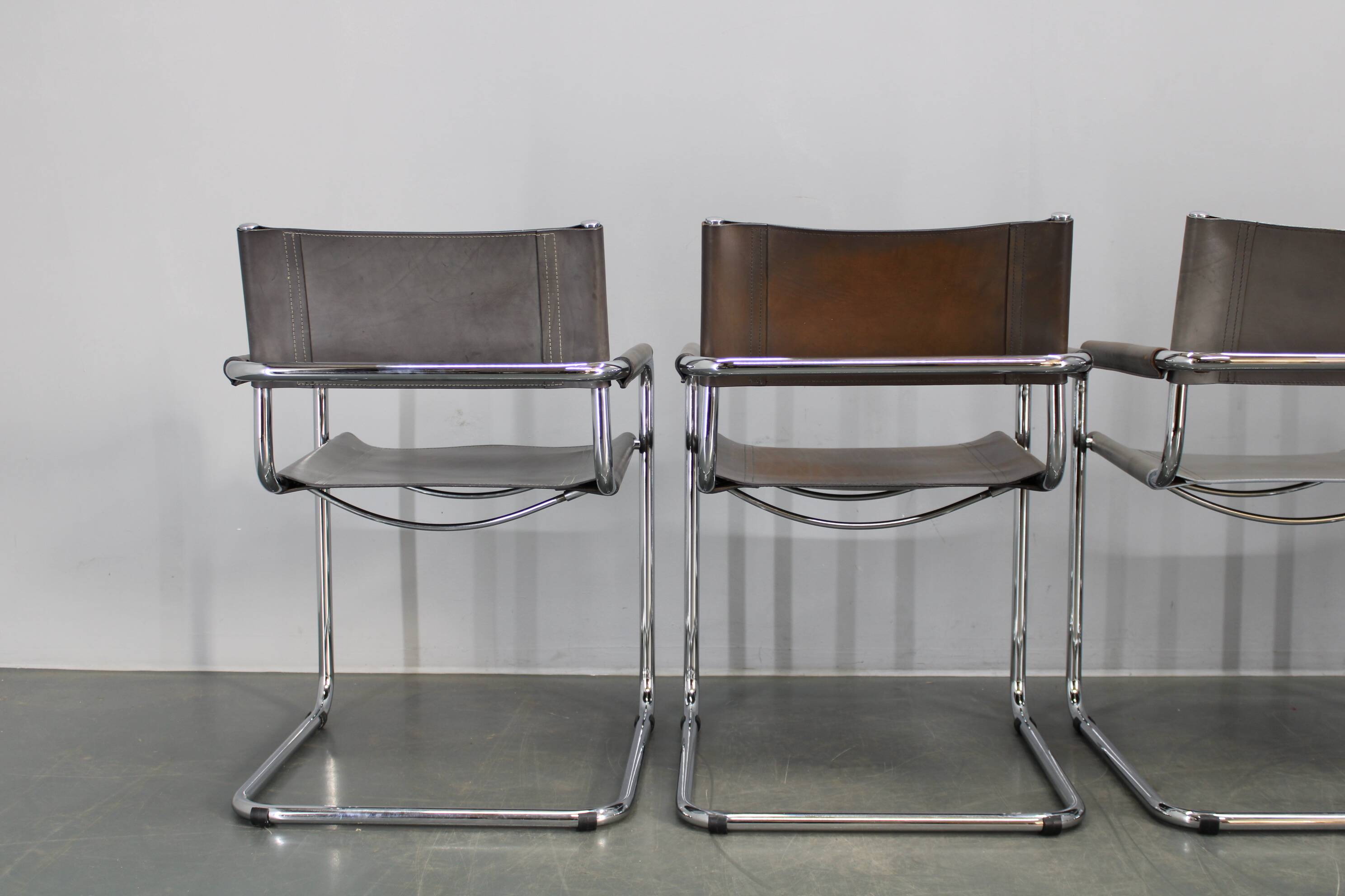 Set of four Bauhaus cantilever armchairs by Mart Stam, Italy