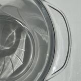 Glass ice or champagne bucket with stylized petal patterns