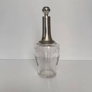 Carafe ancienne en cristal et argent massif – décor rubans et guirlande
