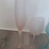 Lot tête a tête verrerie de Biot verre souffle bulle coupes à champagne verres à pieds