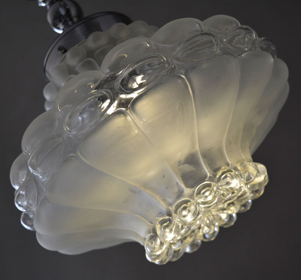 Original Vintage 1960's Lobed Glass Pendant Light