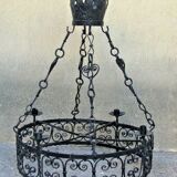 Lustre de chateau en fer forgé style haute époque