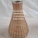 Pair of glass carafes / vases dressed in vintage woven rattan – A
