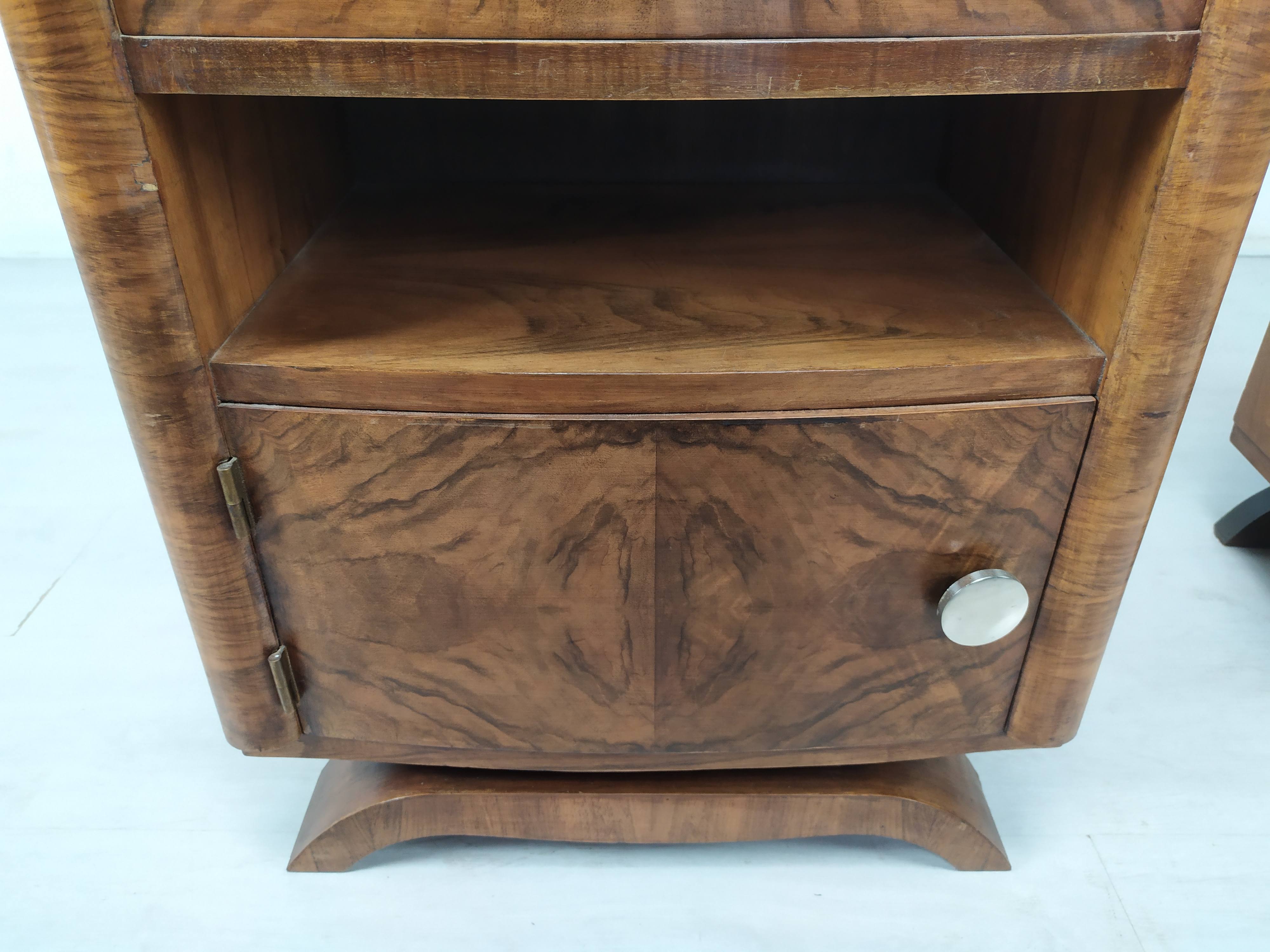 Pair of art deco bedside tables