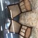 Pair old chair style louis xvi wood + seat & back cannée vintage