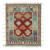 Hand-Knotted Tribal Unique 244 cm x 295 cm Multicolor Wool Carpet