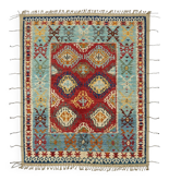 Hand-Knotted Tribal Unique 244 cm x 295 cm Multicolor Wool Carpet