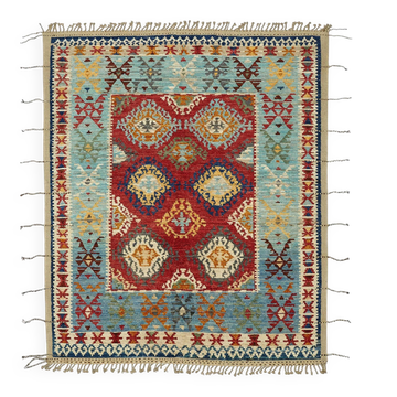 Hand-Knotted Tribal Unique 244 cm x 295 cm Multicolor Wool Carpet