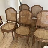 Set of 5 tanned chairs