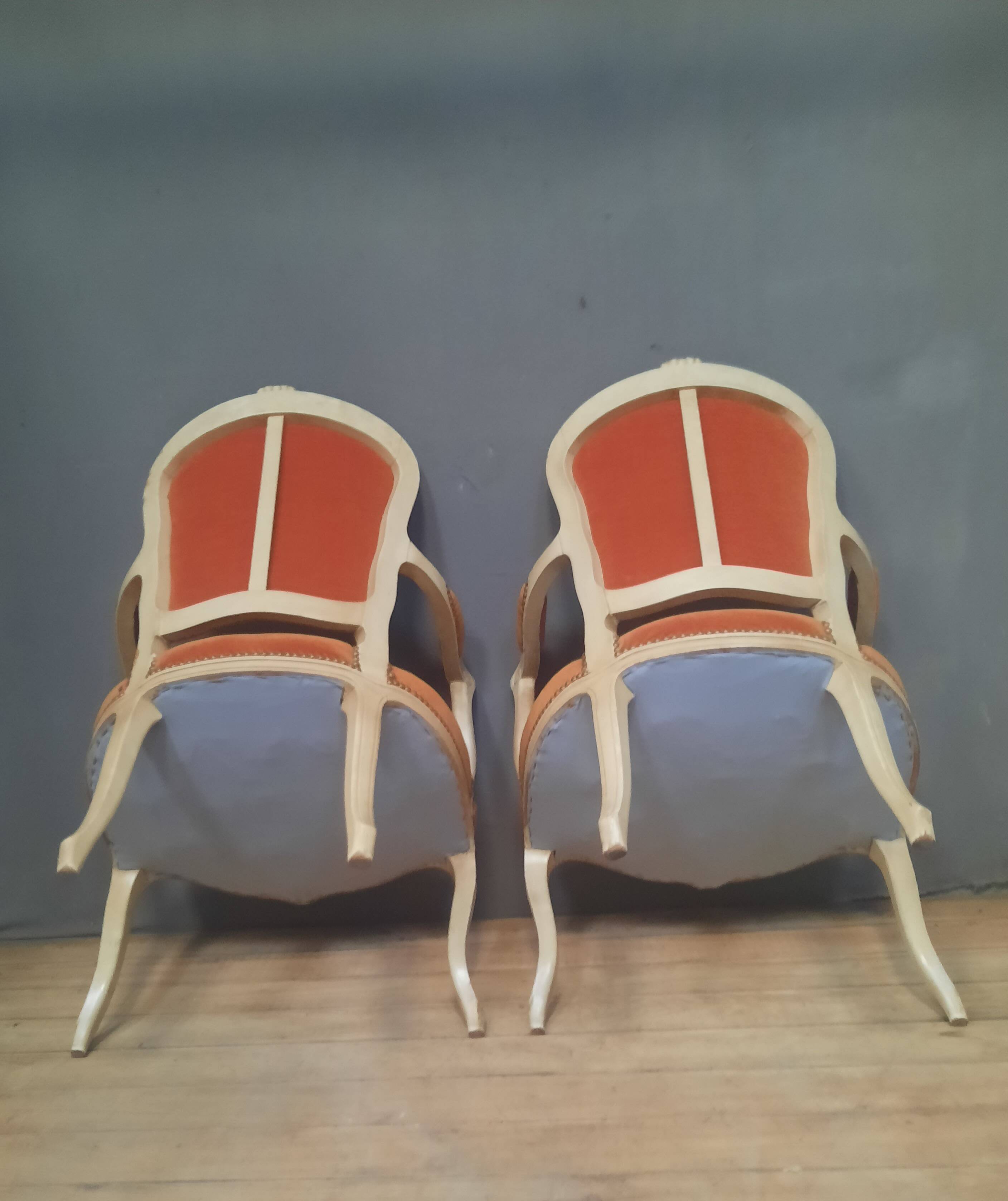 Pair of Louis XV "cabriolet" armchairs