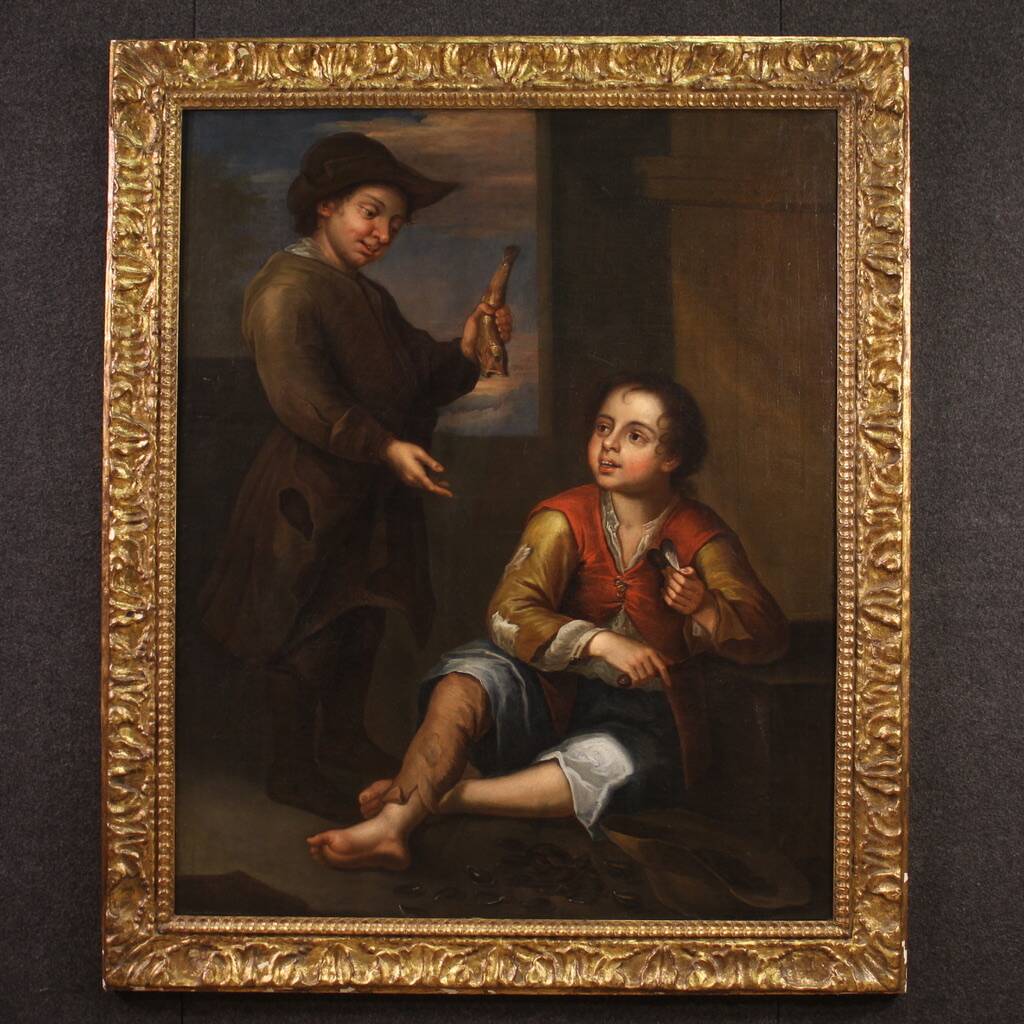 Great 18th century genre scene painting