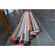 Vintage Turkish Oushak Handmade Wool & Cotton Runner Rug 46x523