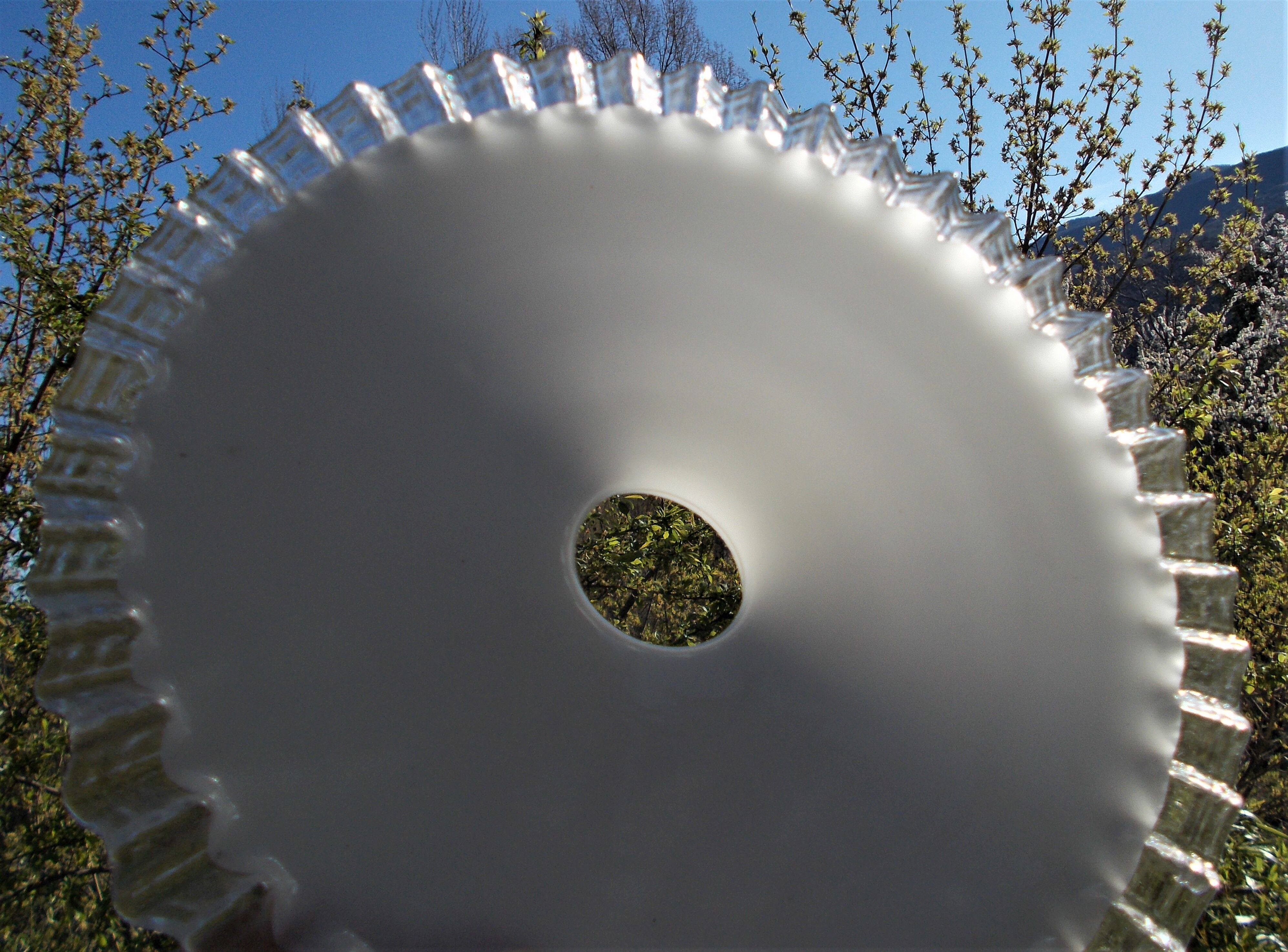 2 old white opaline serrated lampshades