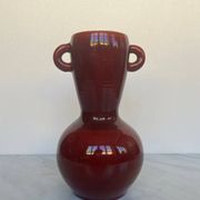 Vase Accolay vintage en céramique rouge, double anse