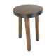 Tabouret rond tripode de traite en bois années 50