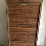 Vintage sliding curtain file cabinet 1950-1970