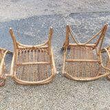 4 sixties/seventies bamboo chairs