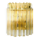 Hollywood Regency Style Glass & Brass Wall Lamp from Massive, Italy, 1980s