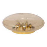 Large smoked glass ceiling light by Limburg, Germany, 1960s.