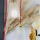 Walking lamp or suspension opaque globe shape of Art Deco flower