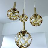 Large Mid Century  Bubble Glass Pendant Light