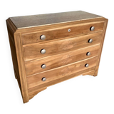 Raw art deco chest of drawers in walnut
